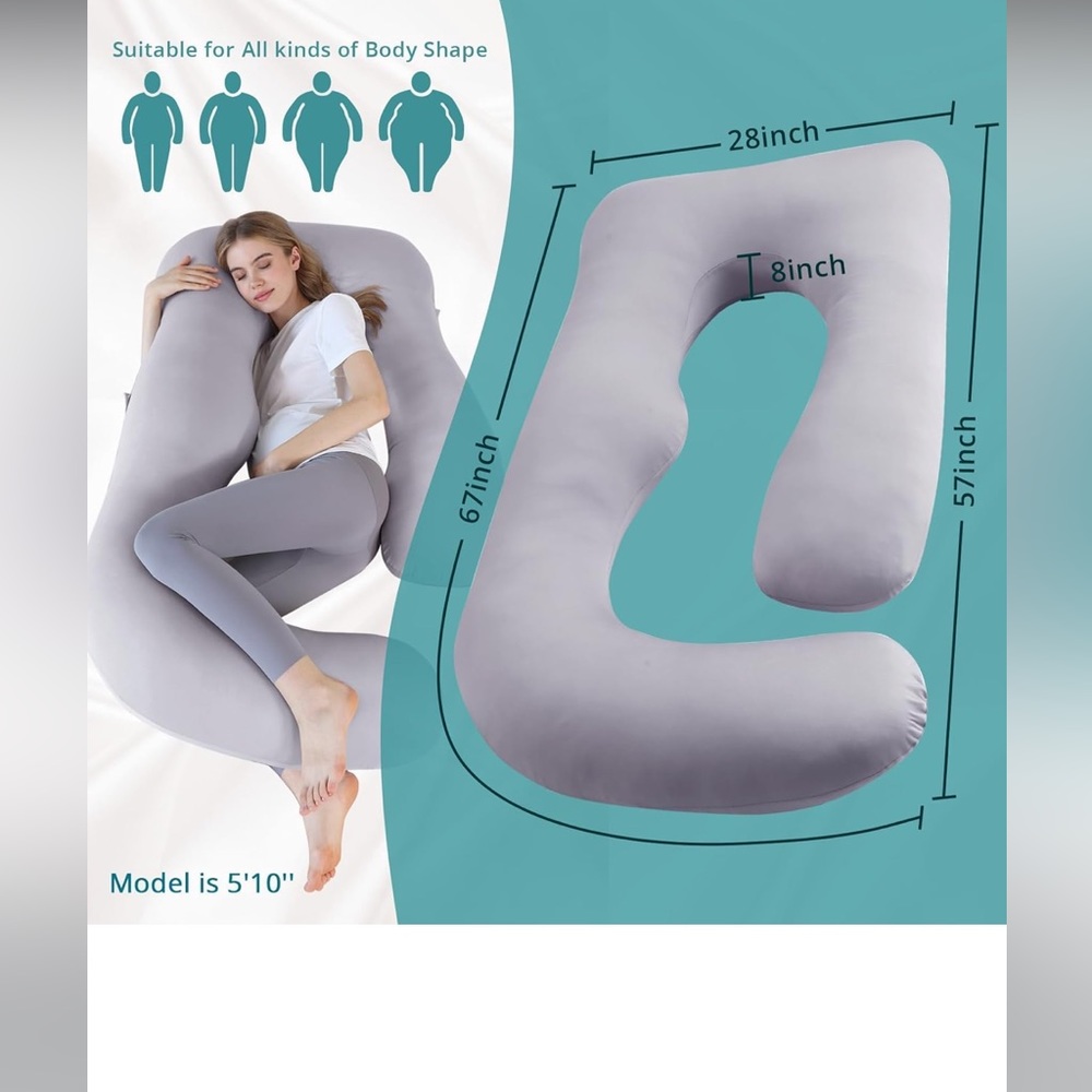 Sasttie Pregnancy Pillows for Sleeping, U Shaped Body Pillow